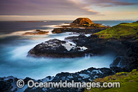 Sunrise at the Nobbies, showing The Blow Hole in the foreground. Phillip Island, Victoria, Australia.