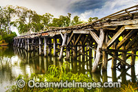 Historic Chinamans Bridge, over the Goulburn River. Nagambie, Victoria, Australia.