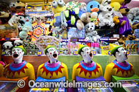People riding a swing carousel at the Coffs Harbour Amusement Carnival. Coffs Harbour, New South Whales, Australia