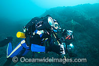Underwater Photographer with rebreather Photo - Gary Bell