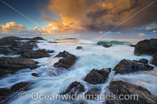 Sawtell Seascape at sunset photo