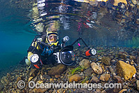 Scuba Diver in Freshwater Stream Photo - Gary Bell