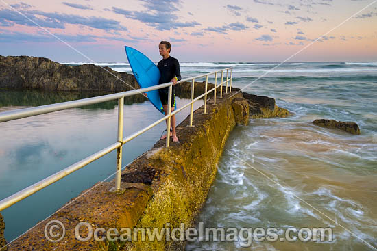 Surfer at Sawtell Headland photo