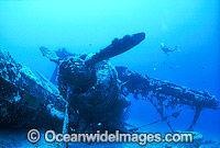 Scuba Diver with Japanese bi-plane World War 2 Photo - Gary Bell