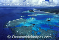 ID: 24M2422-03 - Aerial view of fringing coral reef. Taveuni Island, Fiji
