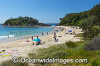 Summer Beach Scene, Seal Rocks, New South Wales, Australia.