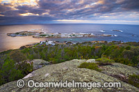 Overview of Governor Island Marine Sanctuary, Bicheno, Tasmania, Australia.