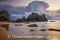 Coastal Seascape, showing sunrise at Camel Rocks. Bermagui, New South Wales, Australia.