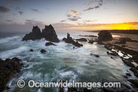 Coastal Seascape during sunset. Camel Rock, Sapphire Coast, New South Wales, Australia.