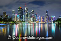 Brisbane City and River during dusk. Brisbane, Queensland, Australia.