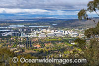 Overview of Canberra City, from Mount Ainslie Lookout. Situated in the Australian Capital Territory, Australia.