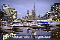 Melbourne Docklands at dusk. Melbourne City, Victoria, Australia.